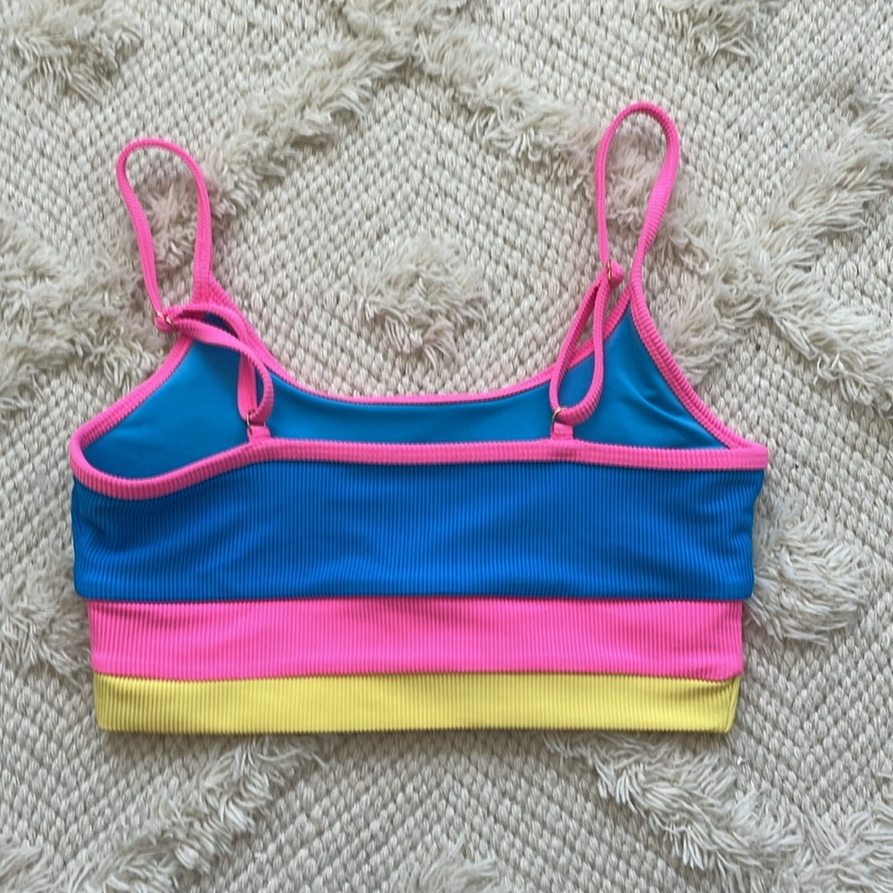 New Beach Riot Eva Colorblock Ribbed Bikini Top - Picture 4 of 5